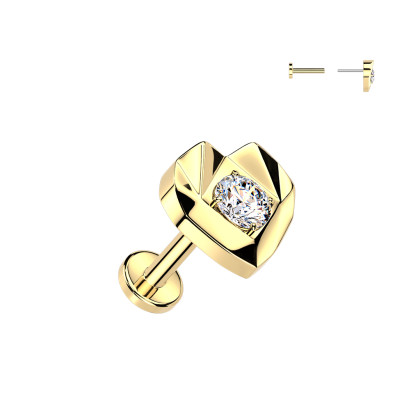 Titanová náušnice srdíčko se zirkonem SEITEL441-ST