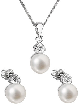 Stříbrná souprava perlových šperků 29001.1