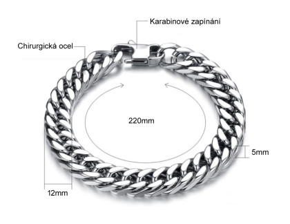 Náramek pro muže chirurgická ocel JCFGS743-12