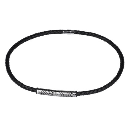 Kožený pánský náhrdelník NSS295BK