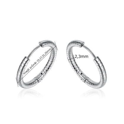 Náušnice z chirurgické oceli kruhy SEGE805ST