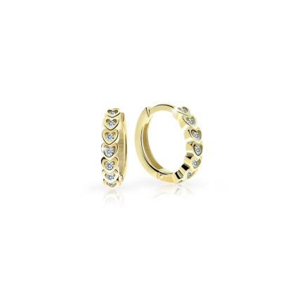 Zlaté dětské náušnice kroužky Cutie Jewellery C3341Z-White