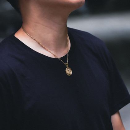 Náhrdelník z chirurgické oceli zlatý PSS1162GD