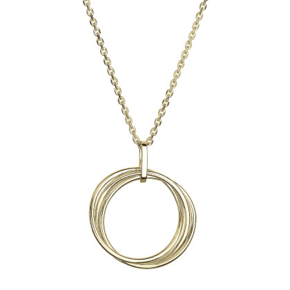 Pozlacený náhrdelník tři kroužky 62001 Au platin