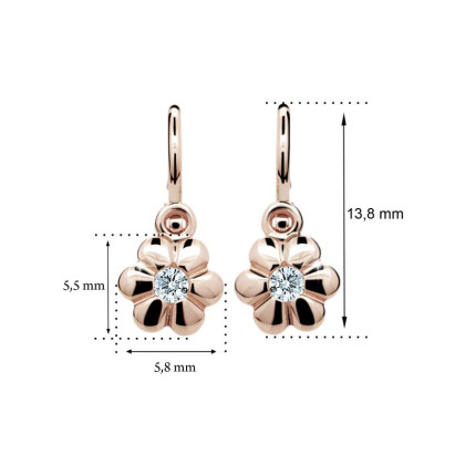 Náušnice pro miminka Cutie Jewelelry C1736R-Rozměry