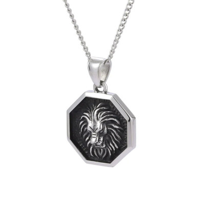 Ocelový náhrdelník s hlavou lva PSS1125