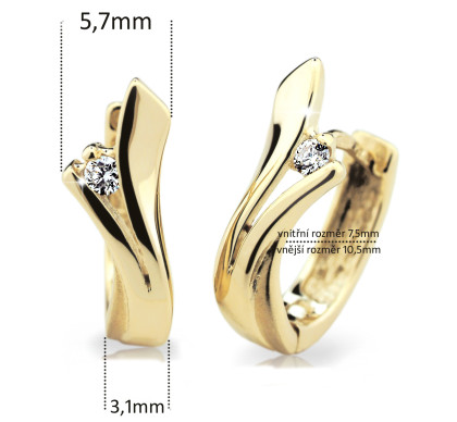 Zlaté naušnice se zirkony Cutie Jewellery Z6434Z