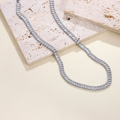 Stylový tenisový7 náhrdelník se zirkony MNSS71