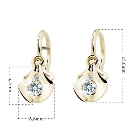 Zlaté dětské náušnice C2224Z-rozměry