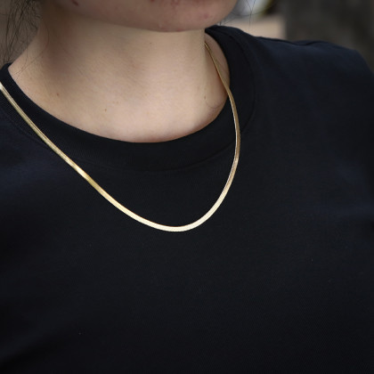 Jemný pozlacený náhrdelník hádek z chirurgické oceli NSSC170GD