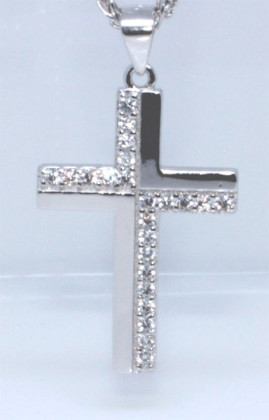 Stříbrný křížek se zirkony 302196