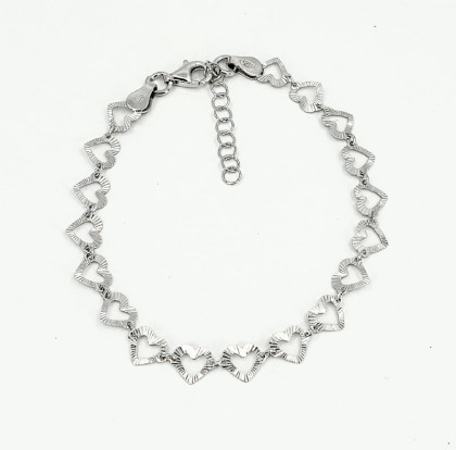 Stříbrný náramek srdíčka 313690002