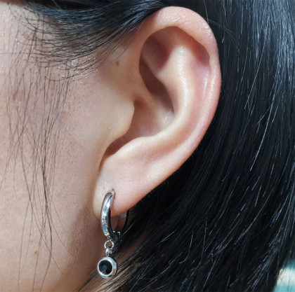 Ocelové náušnice kroužky ES651BK