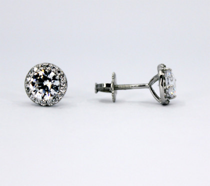 Stříbrné náušnice pecky na šroubek 313313001