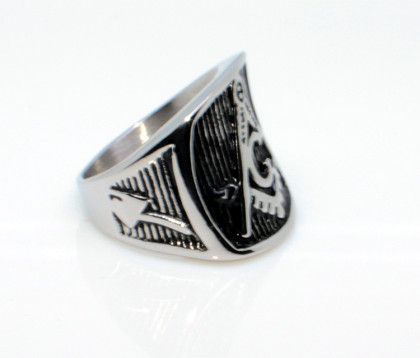 Prsten z chirurgické oceli pro muže WJHZ43 - Zednáři