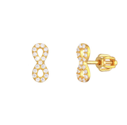 Pozlacené stříbrné náušnice nekonečno 3132130001