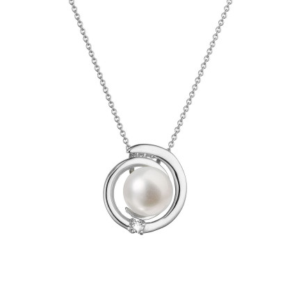 Perlový náhrdelník z bílého zlata 82PB00046