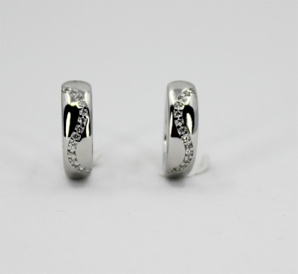 Náušnice kroužky stříbro se zirkony 312674001