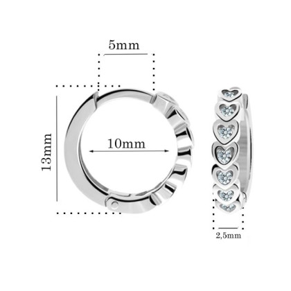 Náušnice pro děti z bílého zlata Cutie Jewellery C3341-rozměry