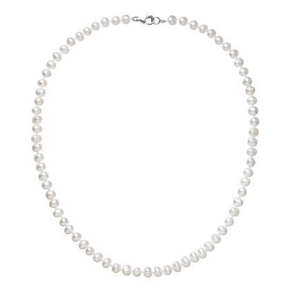 Perlový náhrdelník z říčních perel se zapínáním z bílého zlata 822001.1/9260B bílý