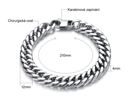 Náramek na ruku chirurgická ocel JCFGS743-10