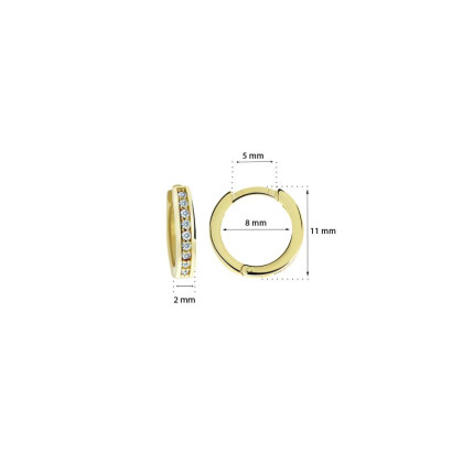 Zlaté dětské náušnice kroužky C3342Z-Rozměry