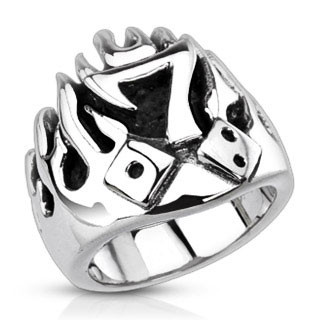 Ocelový prsten Spikes 3992