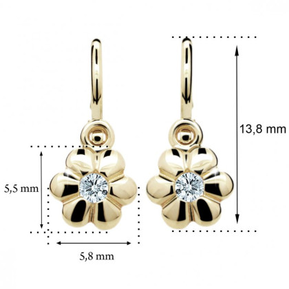 Dětské náušnice zlaté Cutie Jewellery C1736Z-Rozměry