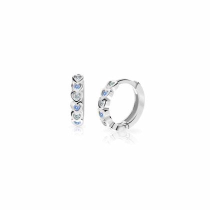 Náušnice kroužky z bílého zlata Cutie Jewellery C3339B-Světle modrá