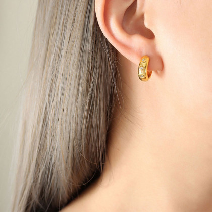 Náušnice kroužky z chirurgické oceli WJHE941GD