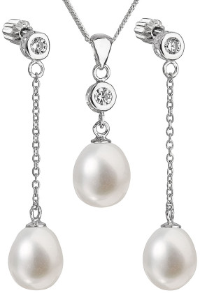 Sada stříbrný šperků s se zirkony a perlami 29005.1