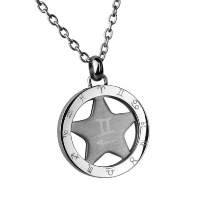 Ocelový přívěsek se znamením horoskopu Blíženci PSS64