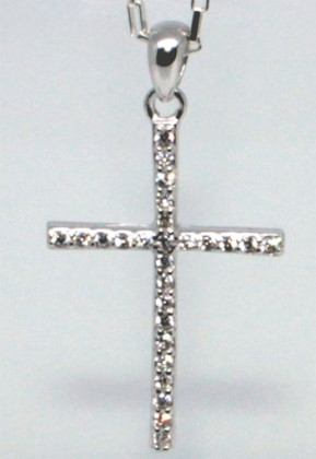 Stříbrný křížek se zirkony 306284