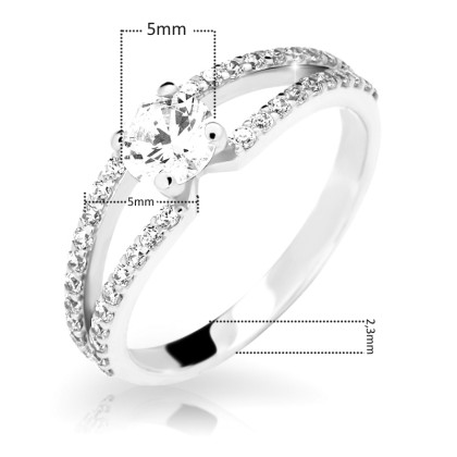 Zásnubní prsten bílé zlato Z6832B