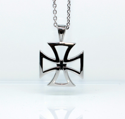 Ocelový náhrdelník Maltézský kříž WJHC848