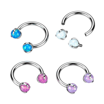 Titanové piercingy s opálem SETIH28