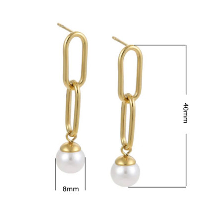 Visací náušnice z chirurgické oceli zlaté ESS718