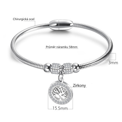 Pevný náramek chirurgická ocel JCFGH925