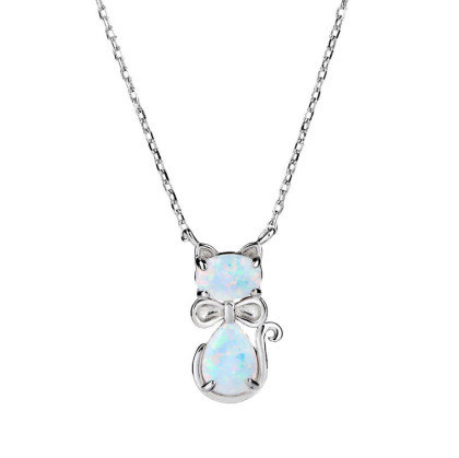 Stříbrný náhrdelník sedící kočka 3115060002
