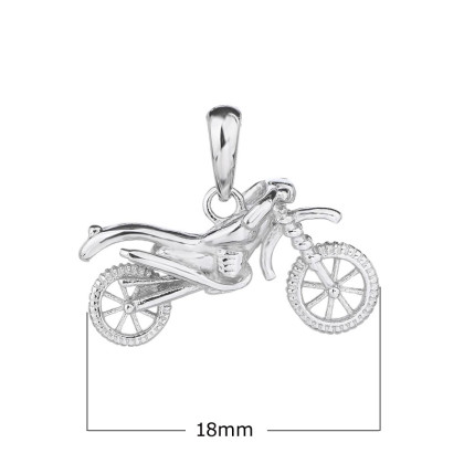 Stříbrný náhrdelník motorka 309968004