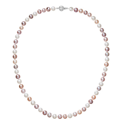 Perlový náhrdelník z říčních perel se zapínáním z bílého zlata 822004.3/9272B multi