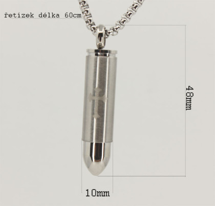 Přívěsek na řetízek nábojnice chirurgická ocel WJHC314