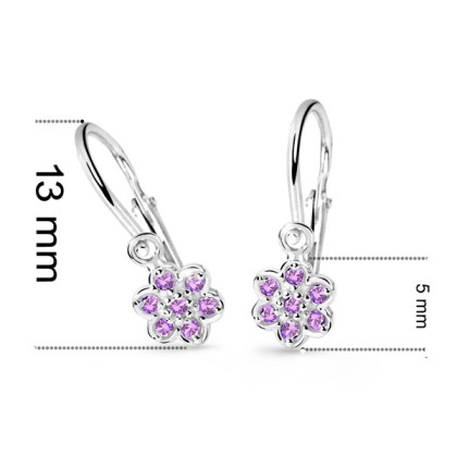 Náušnice pro miminko zlaté Cutie Jewellery C2746B Fialová