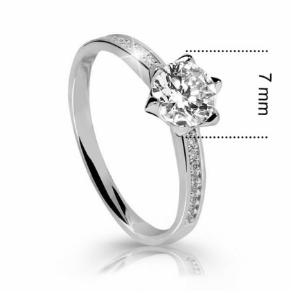 Zásnubní prstýnek bílé zlato se zirkony Z6149W