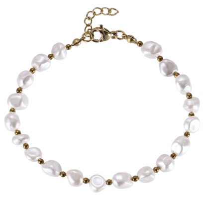Elegantní perlový náramek z chirurgické oceli BSS1114