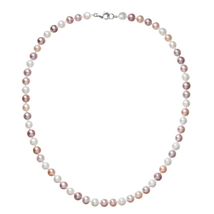 Perlový náhrdelník z říčních perel se zapínáním z bílého zlata 822004.3/9260B multi