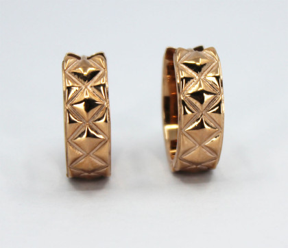 Zlaté kruhové náušnice z chirurgické oceli Inori INER88RG