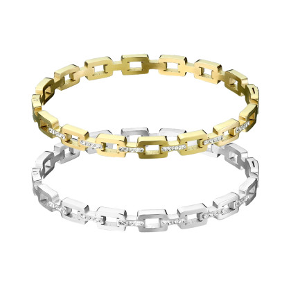 Pevný náramek chirurgická ocel se zirkony SESB8900