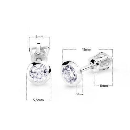 Náušnice bílé zlato se zirkony Z8003B