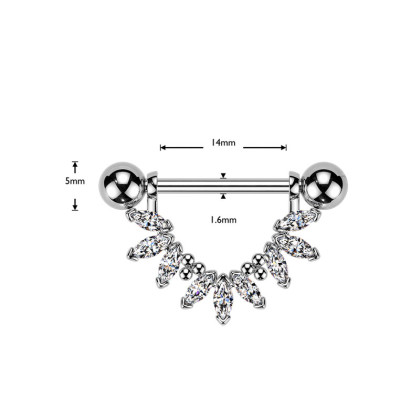 Stylový piercing do bradavky SEKSQ0172